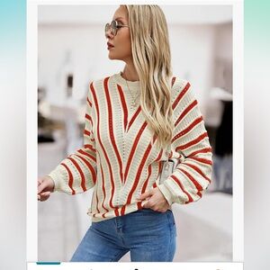 CCTOO Womens Striped Pullover Sweaters: Casual Color Block Crew Neck Long Sleeve